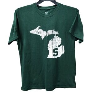 Michigan State‎ Spartans J-America Green T-Shirt Mens Large MSU College